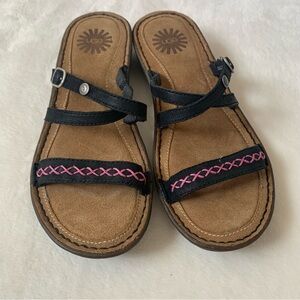 UGG Strappy Black Pink Sandals Size 7